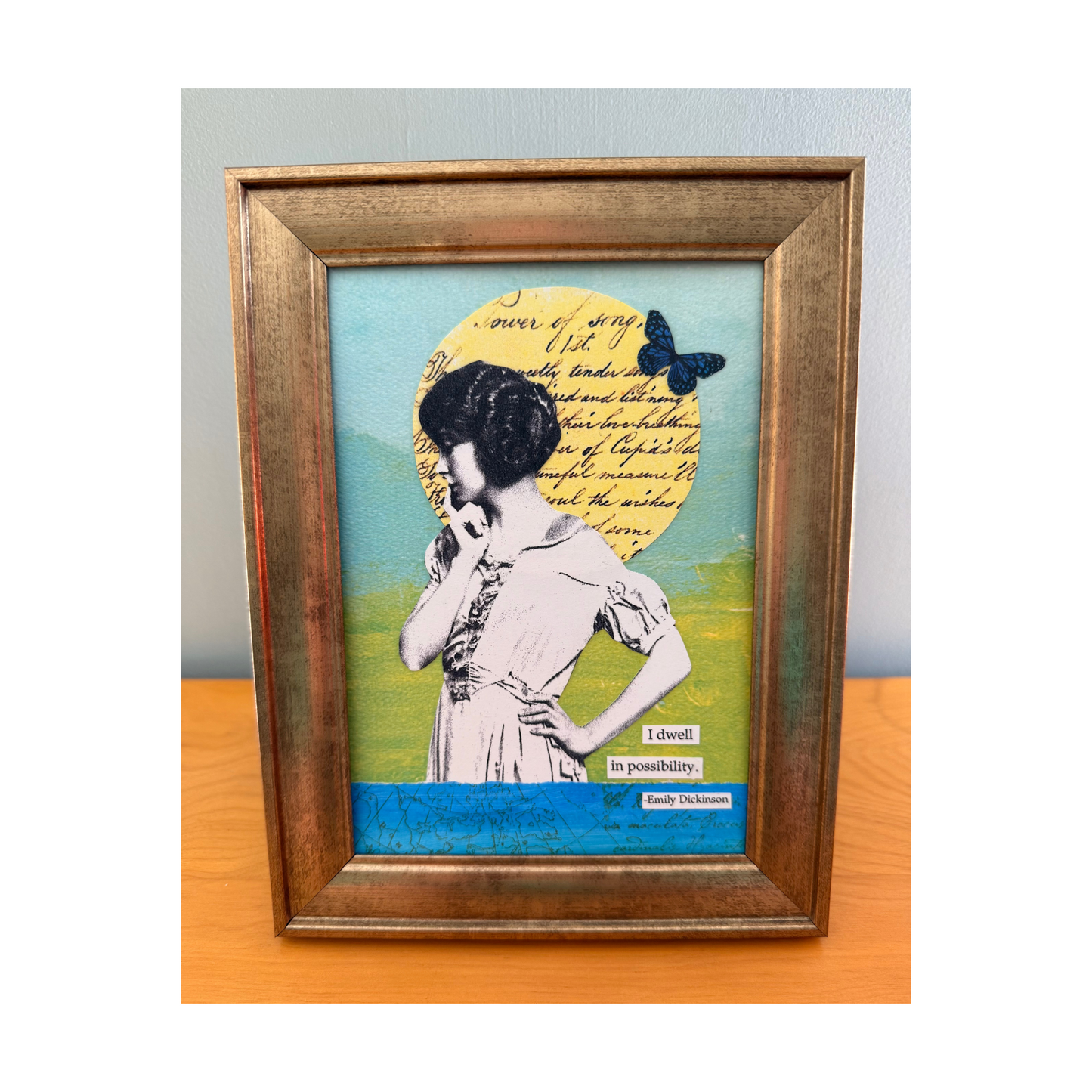 I dwell in possibility Emily Dickinson original art collage