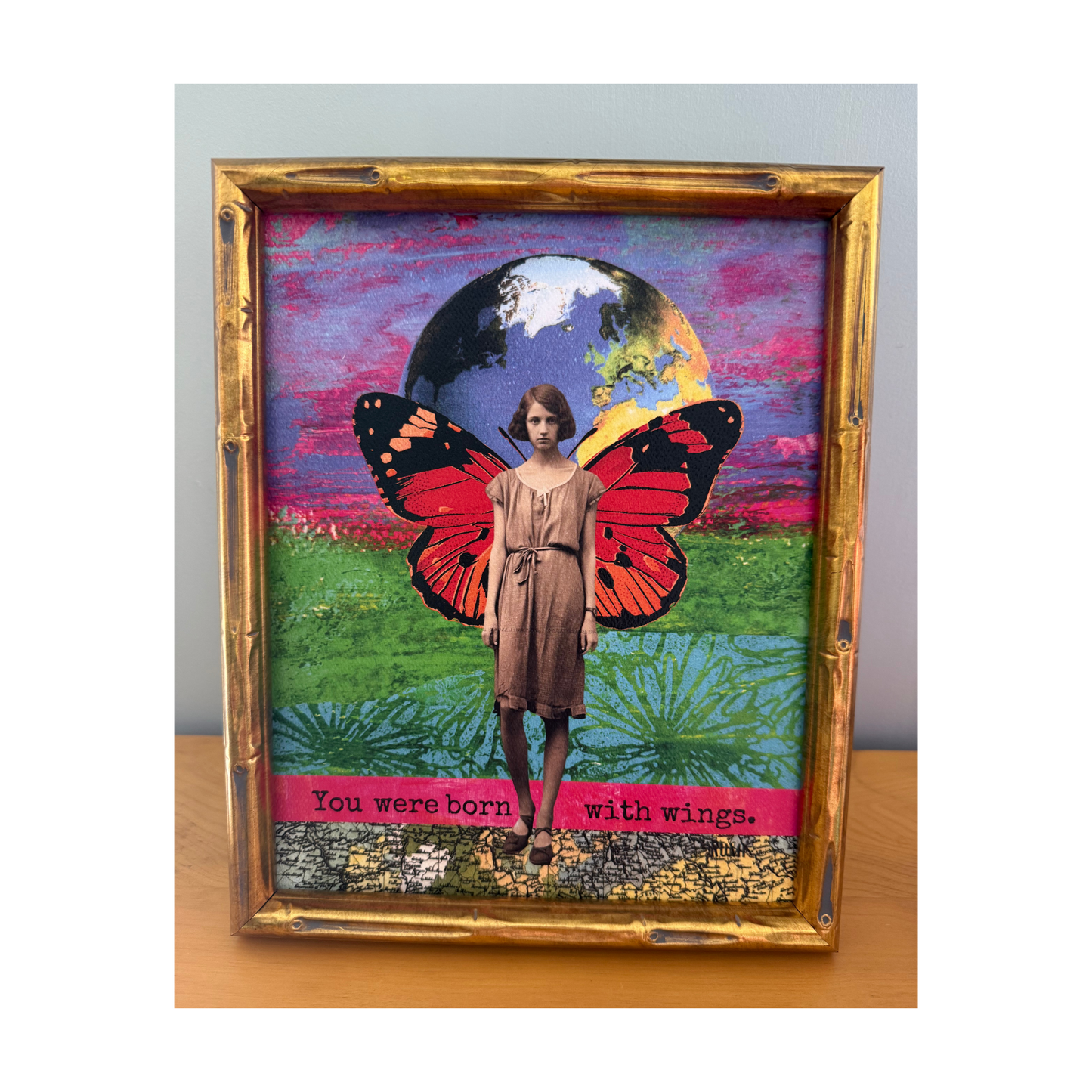 You were born with wings Rumi art print